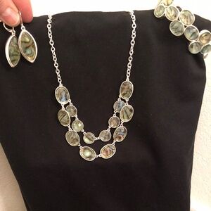 Silver fashion necklace, earrings, and bracelet set